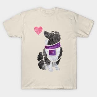 Watercolour Shetland Sheepdog (bi-black) T-Shirt